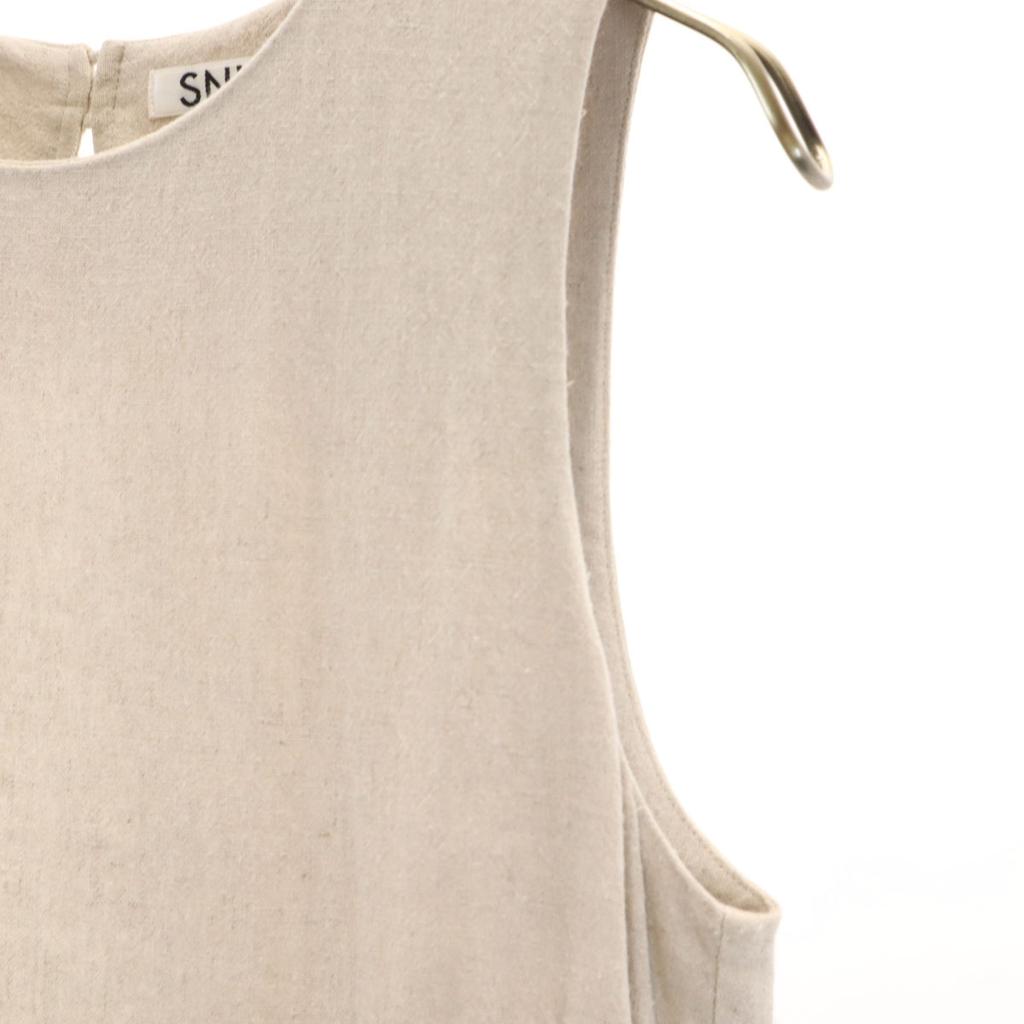 SNIDEL Made In Japan Linen Blend No Sleeve Back Ribbon Mermaid Long Dress Women Used