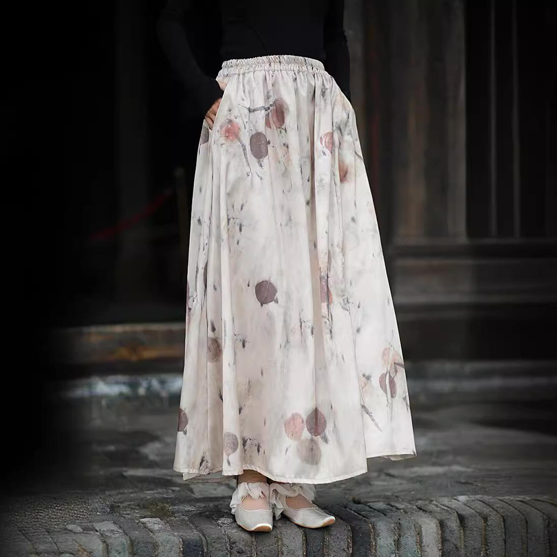 

Johnature Женские винтажные юбки с принтом тай-дай, эластичная резинка на талии, весенние женские юбки А-силуэта S