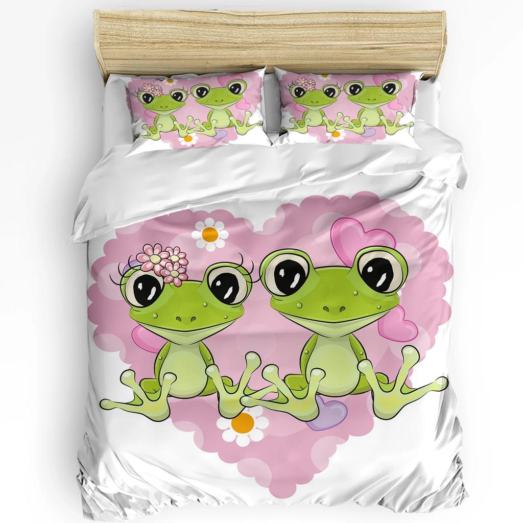 Love Heart-shaped Falling Valentine's Day Gradient Duvet Cover Bed Bedding Set Home Quilt Cover Pillowcases Bedding Set No Sheet