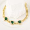 New Light Luxury Micro-inlaid Zircon Geometric Love Color Zircon Pendant Bracelet for Women