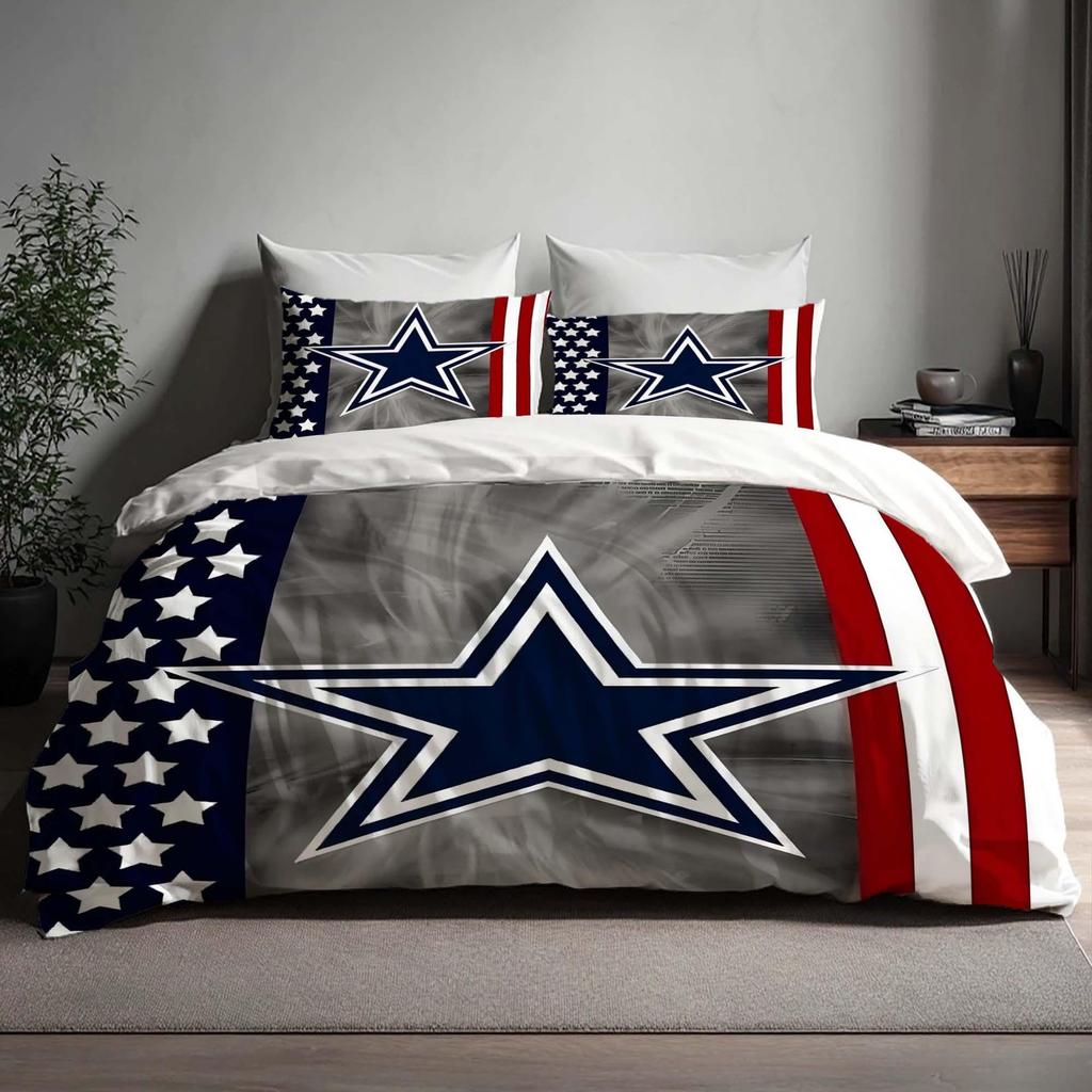 Copripiumino Fatto a Mano Dallas Cowboys Set Lenzuola Tre Pezzi Nome Personalizzato Biancheria da Letto per Compleanno Coperta Trapuntata Regalo di Natale Halloween Ritorno a Scuola.