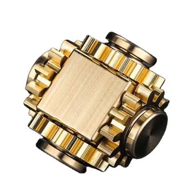Manueller Rotator Metall EDC Fingerspitzen-Kreisel Kupfer 4-Gang-Verbindungsstück Würfel Fidget Rotator Zahnrad-Verbindung Erwachsenen-Druckentlastungsspielzeug