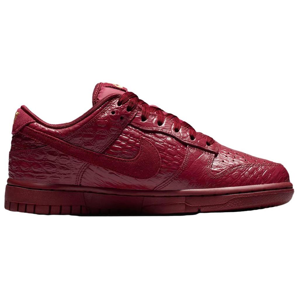 Nike Dunk Low Team Red Croc Metallic Gold Womens Shoes HV4388-600