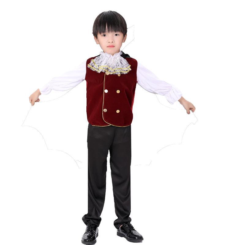 

Хэллоуин Детский костюм Ужас Вампир Темный Принц Вампиров Сценический костюм 120cm