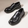 Retro College Black Small Leather Shoes Casual Trend Heightening Big Head New Single Shoes