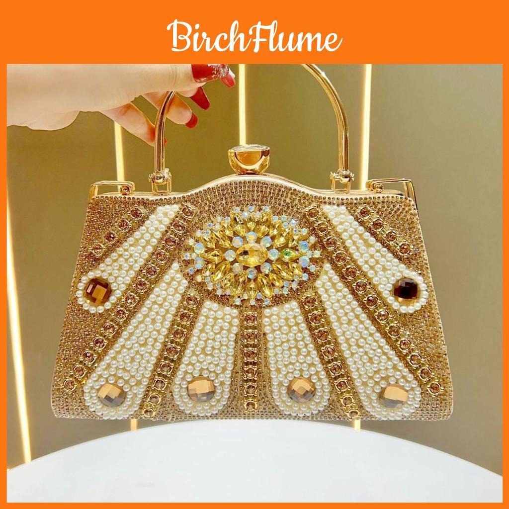 Womens Large Capacity Evening Clutch Bag With Rhinestone Embellishments For Formal Events