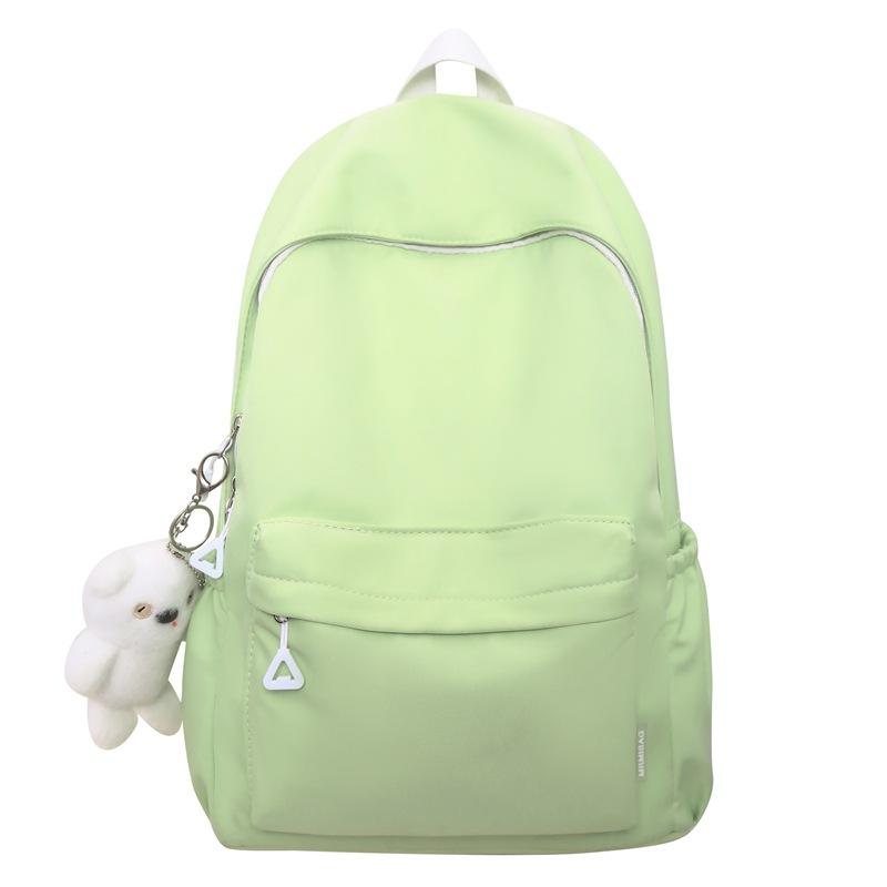 

College style ins simple solid color student schoolbag spring and summer new large-capacity backpack