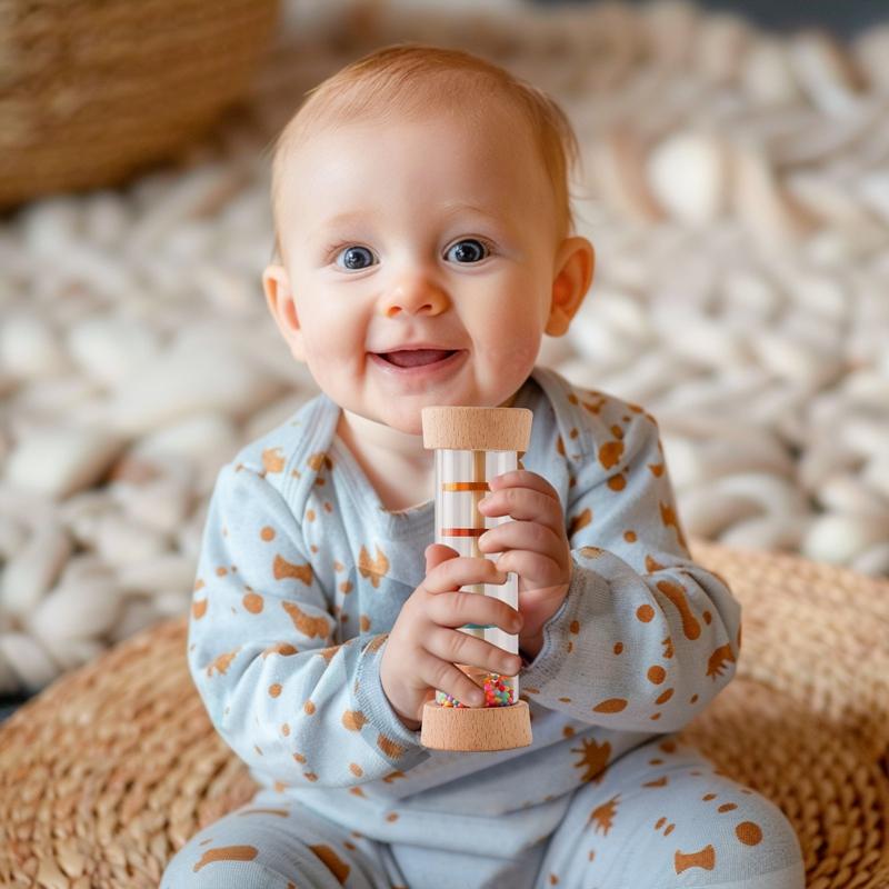 Montessori Spielzeug Baby Regenstab Regenbogen Sanduhr Regen Musik Rassel Spielzeug Kinder Simulation Regengeräusch Sensorisches Lernspielzeug Geschenk