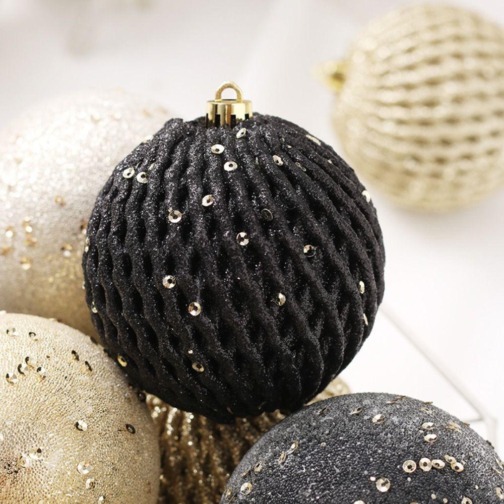 12pcs Plastic Painted Christmas Ball Gift Box 8cm Christmas Tree Pendant  Hotel Office