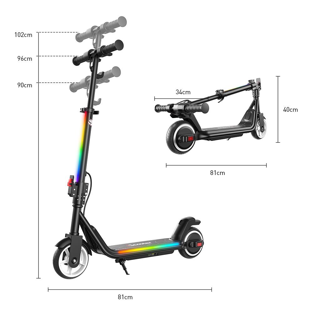 iScooter IK3MAX Kids Electric Scooter 200W Motor 4.5Ah Solid Tires Foldable & Height Adjustable 3-Speed  Electric Scooter for Kids