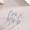 S925 Silver Ring Moissanite High Set 2 Carat Ring Panyu