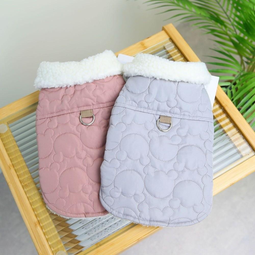 Windproof Dog Warm Clothes Plush Dog Vest Coat Cute Dog Hiking Jacket  Cat
