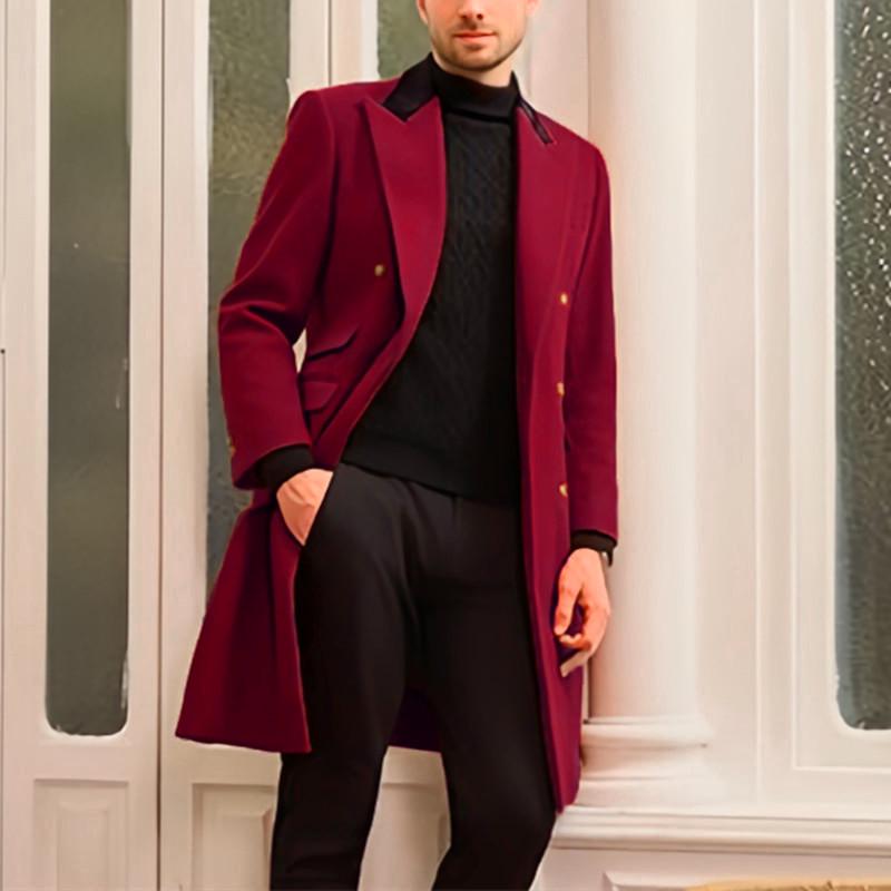2024 European Plus Size Men's Woolen Coat - Casual Jacket for Stout Build
