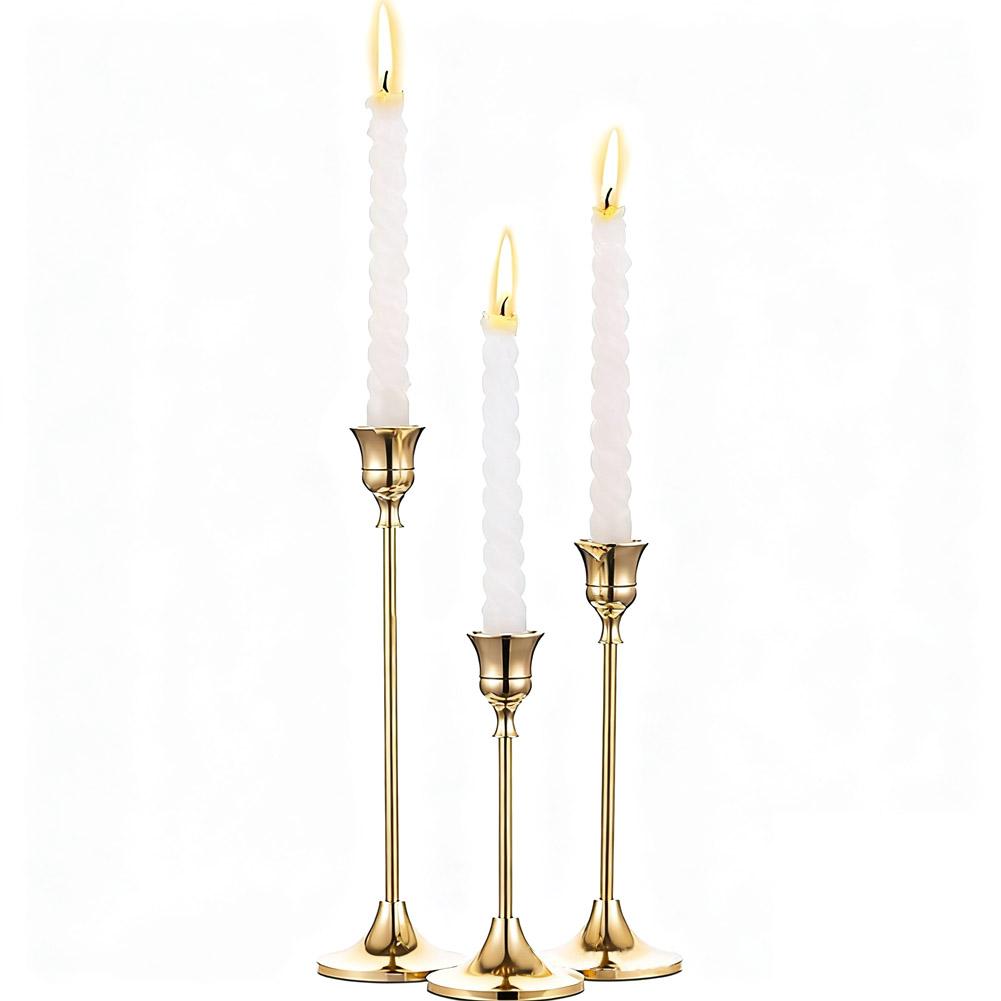 Sturdy Metal Construction Vintage Candlesticks Conical Candlesticks