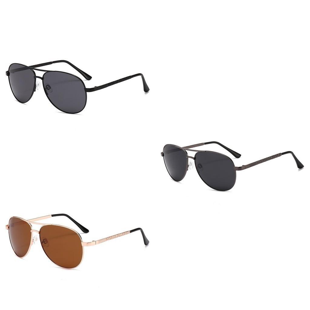 Stylish Black Metal Frame Polarized Sunglasses Men's Driving Fishing Eye Protection Glasses Uv400