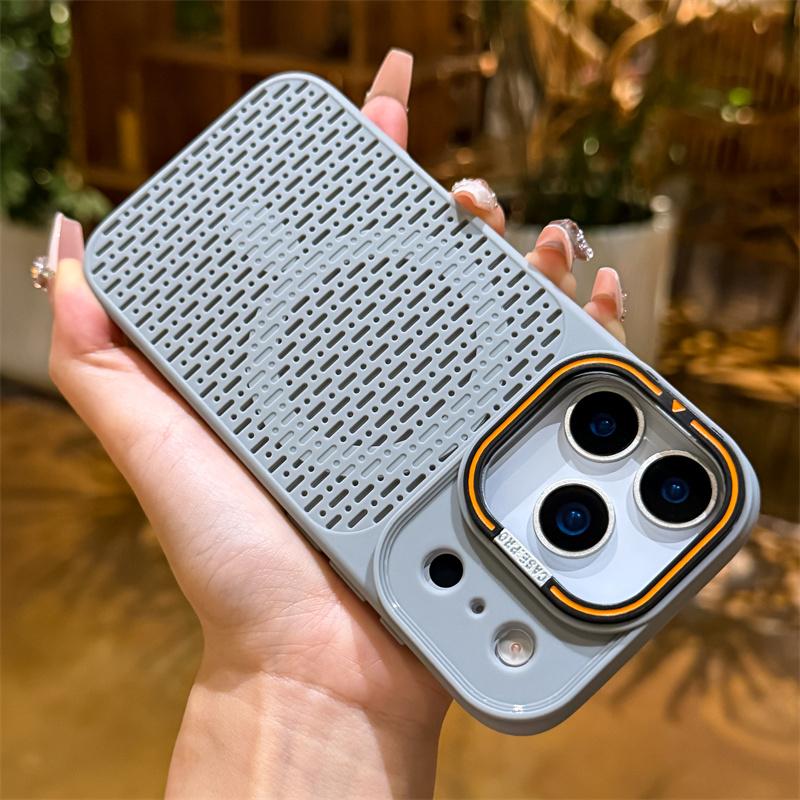Koel Net Camera Mount Case Voor iPhone 17 15 14 13 12 16 Pro Max Plus Voor Magsafe Laad Schokbestendig Warmteafvoer Cover iPhone 14 Pro Max grijs