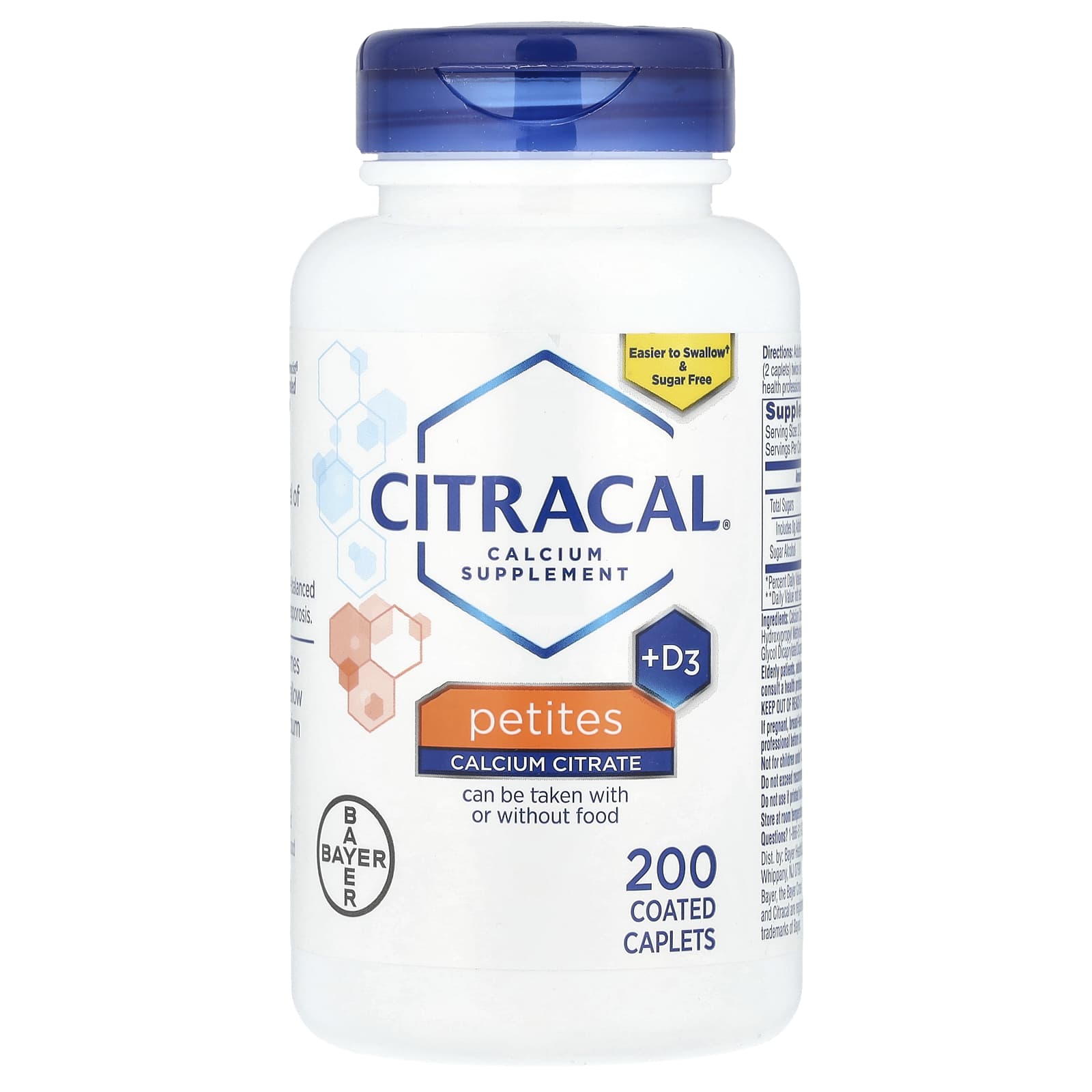 

Bayer, Calcium Citrate Formula + D3, Small Tablets, 200 Coated Tablets