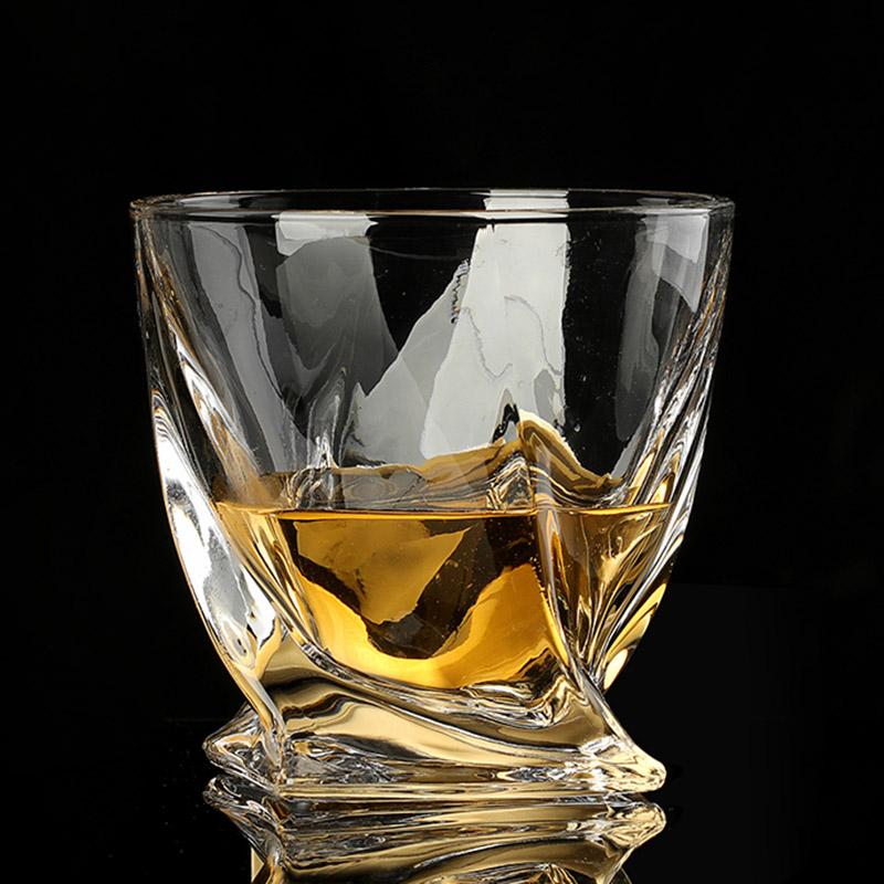 4pcs Set Water Cup Creative Geometry Glass Whiskey Foreign Wine Cup Twisted Grain Coffee Cocktail Tea Cups Transparent Drinkware