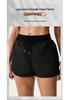Women's High Waist Black Drawstring Sports Shorts for Running, Fitness & Pilates