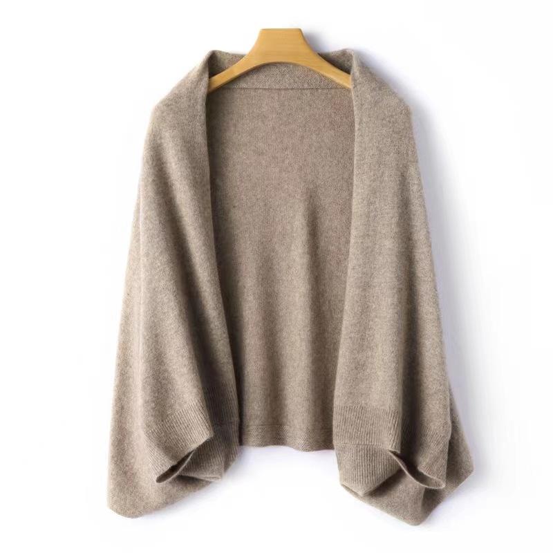 

Mary Pure wool shawl soft scarf spring, autumn and winter small vest with knitted shoulder pads loose large size and thin 120*70cm верблюд
