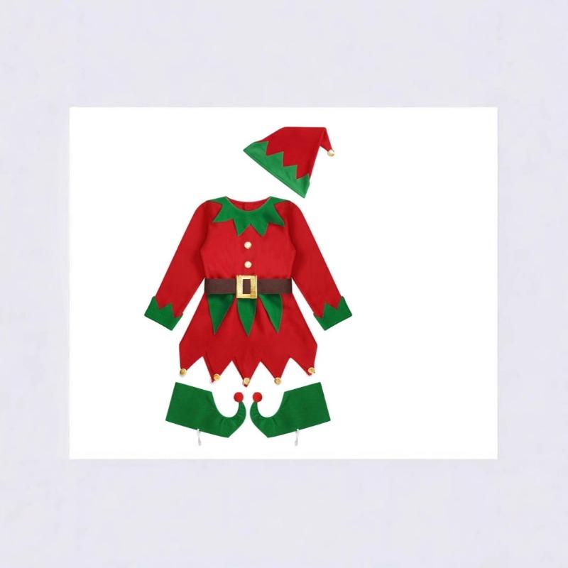 Haine de Crăciun părinte-copil Haine de performanță elf verde pentru copii Costum Crăciun părinte-copil pentru bărbați de grădiniță