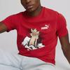 Puma Graphics Sneaker Tee Cartoon Pattern Printed Crew Neck Short Sleeve T-Shirt Men tops Red 674478-11
