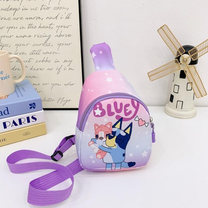 Bluey Stitch Cartoon Kids Mini Shoulder Bag With Breathable Nylon For Daily Use