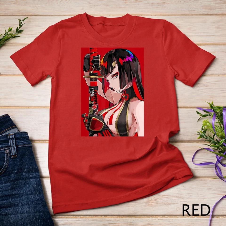 Anime Girl Samurai Waifu Japanese Aesthetic Otaku Kawaii T-Shirt Unisex T-shirt 5 S