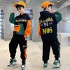 Boys Tracksuit Sets Children Patchwork Letter Sweatshirts Pants Outfits Teenager Autumn Fashion Hooded Suits Spring