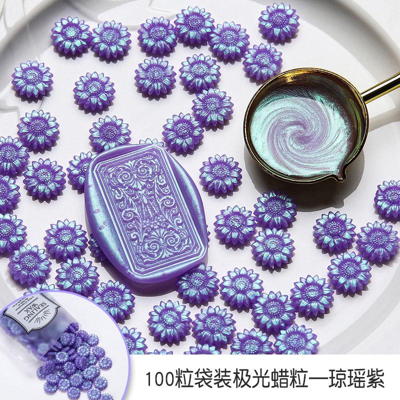 100Pcs/bag Sunflower Enamel Wax Particles Translucent Color DIY Invitation Envelope Seal Full Set of Wax Making Materials