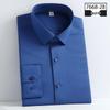 Autumn Men's Slim Fit Non-Iron Solid Color Long-Sleeved Square Collar Shirt