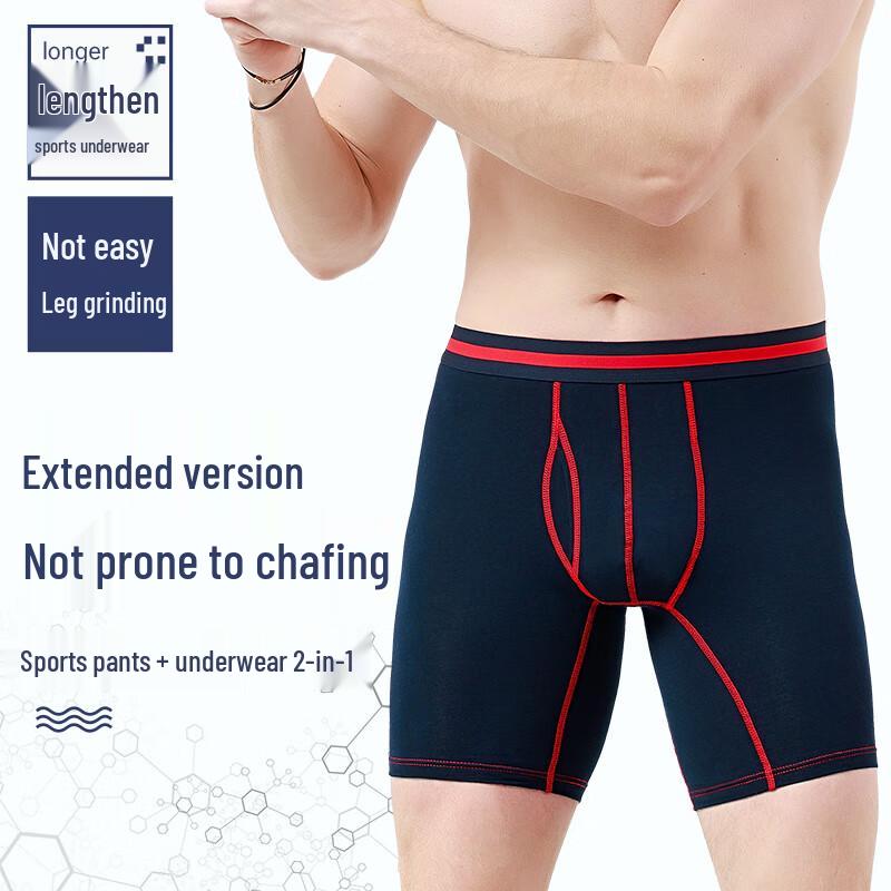 Langsha Men's 3-Pack Cotton Anti-Chafe Boxer Briefs