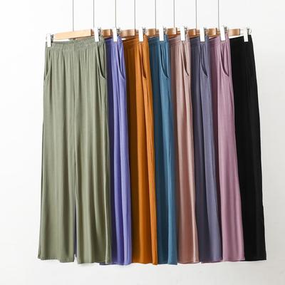 Pantalones rectos de color liso 8XL con bolsillos, cintura elástica, holgados, informales, de cintura alta, para primavera, verano y otoño.