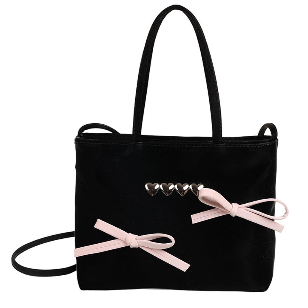 

Lace Bow Handbag Square Sweet Crossbody Bag Rural Style Lattice Handbag Outdoor Style E