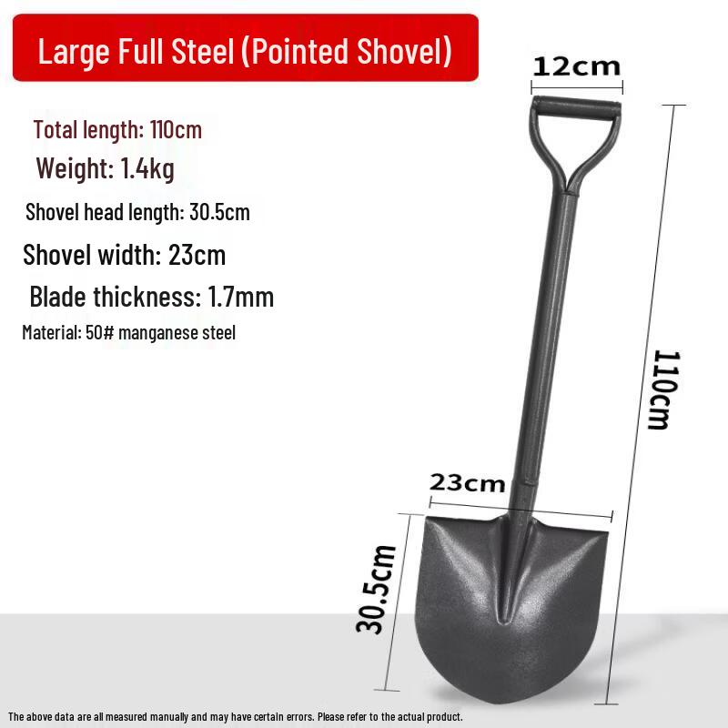 Heavy-Duty Retractable Pointed Shovel