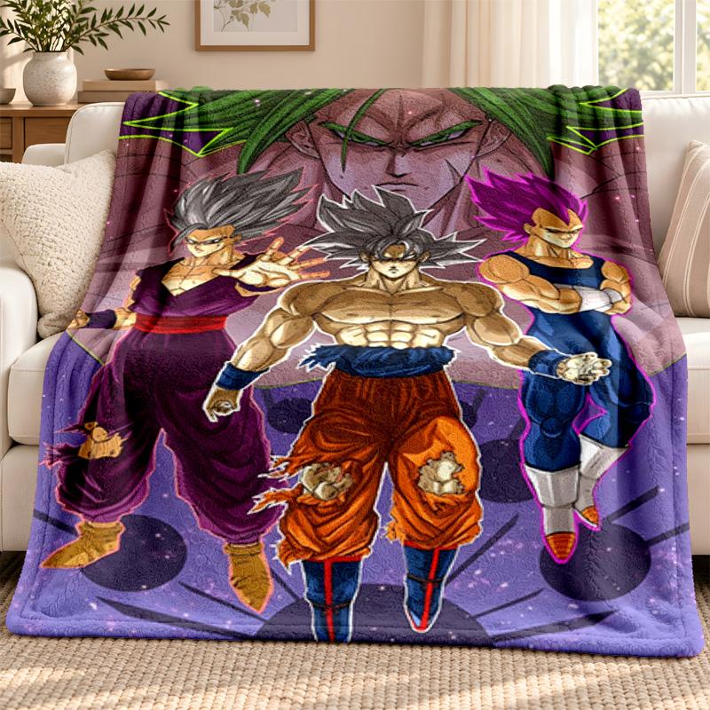 Dragon Ball Blanket Flannel Blanket Soft Cozy Plush Throw for Sofa Bed Lightweight Home Decoration Outdoor Camping