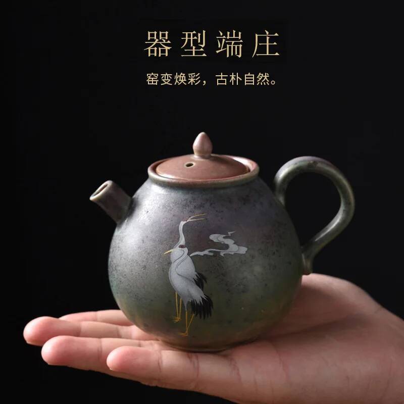 Forni in stile cinese si trasformano in gru colorate, portando buon auspicio. Teiere Western Shi, ceramica grezza, tè Kung Fu