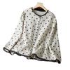 Open Top with Casual Loose Oversized Long Sleeved Shirt Women's Artistic Retro Polka Dot Top