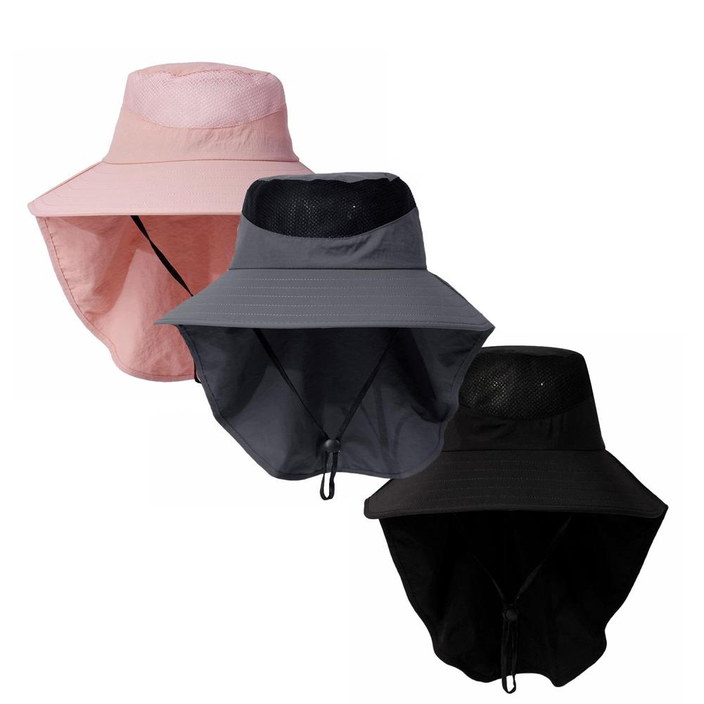 Sun Hats For Men Women Summer Foldable Outdoor Fishing Hat Breathable Wide Brim Bucket Hats With Neck Flap