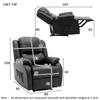 Recliner 130° Tiltable, Single Sofa Leg Rest, Pull-out Recliner PU Leather Armchair, Reclining Chair Side Pocket, Living Room, Black