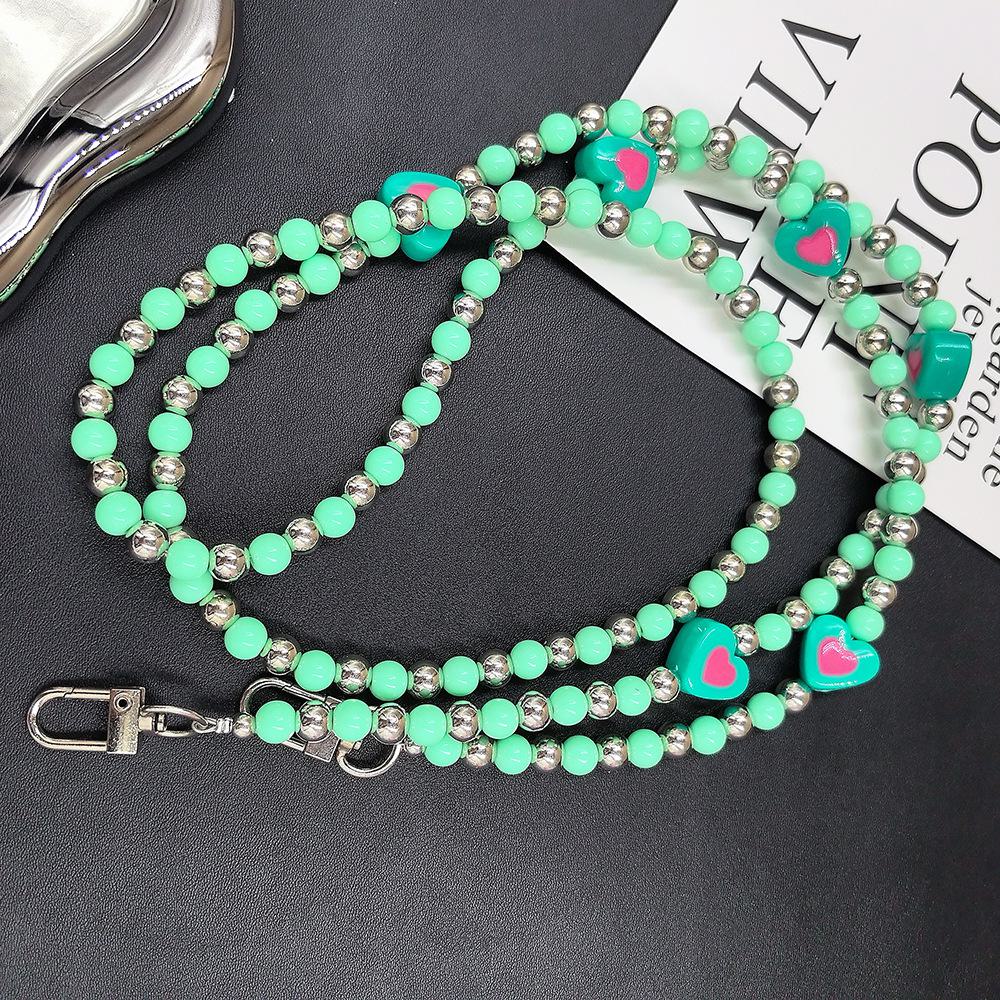 Beaded Pearl Love Crossbody Phone Chain Lanyard, Perfect Gift for Females.