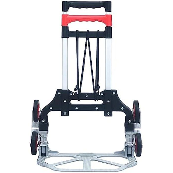 Foldable Stair Climbing Trolley - VIDAXL - Silver Aluminium - Load 70 Kg - Adjustable Height