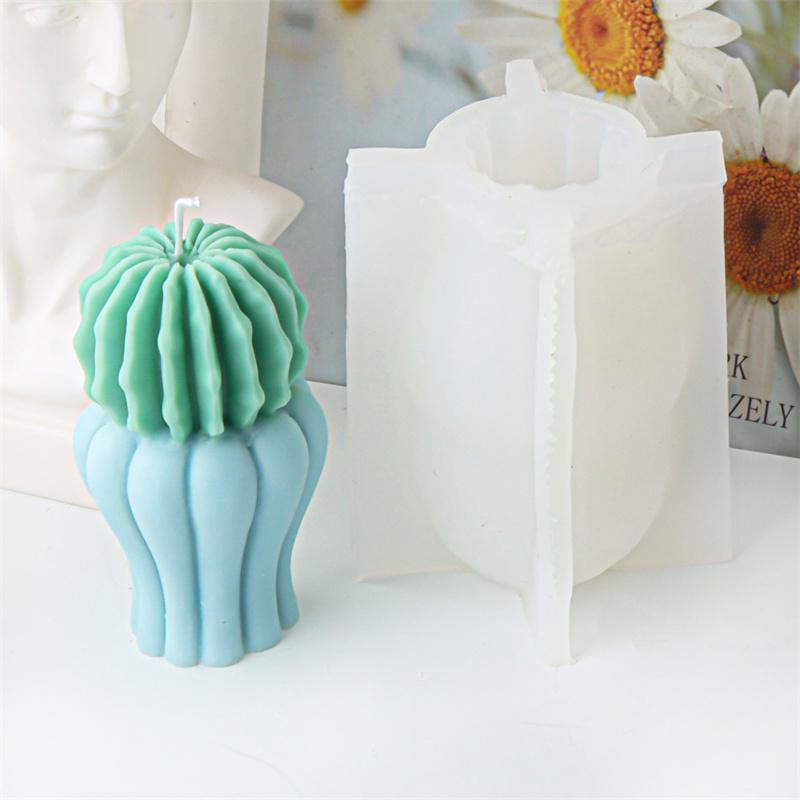 3D Succulent Flower Plant Flower Vase Shaped Candle Silicone Molds DIY Scented Aromatherapys Making Mould Handmade Ornament Mold