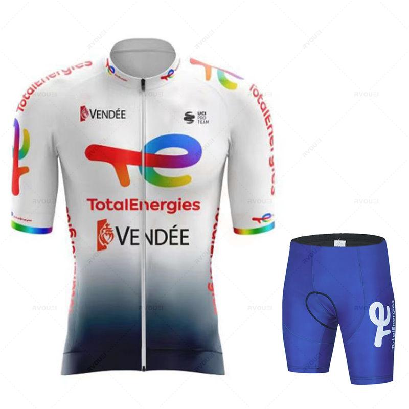 Total Energies Radtrikot Set Sommer Kurzarm Atmungsaktiv Fahrrad Herren Fahrradkleidung Maillot Ropa Ciclismo Uniform Anzug