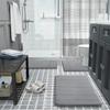 Badmattor 3-delars set Mjuk fotmatta Absorberande Memory Foam Torkar snabbt Halkfri Golv Kök Duschrum Dörrmatta Toalettgolvmatta