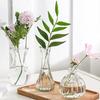 KINOKINO Vase Small Glass Flower Single Stem 3-Piece Set Stylish Scandinavian Transparent Mini Jute String Ikebana Hydroponics Interior