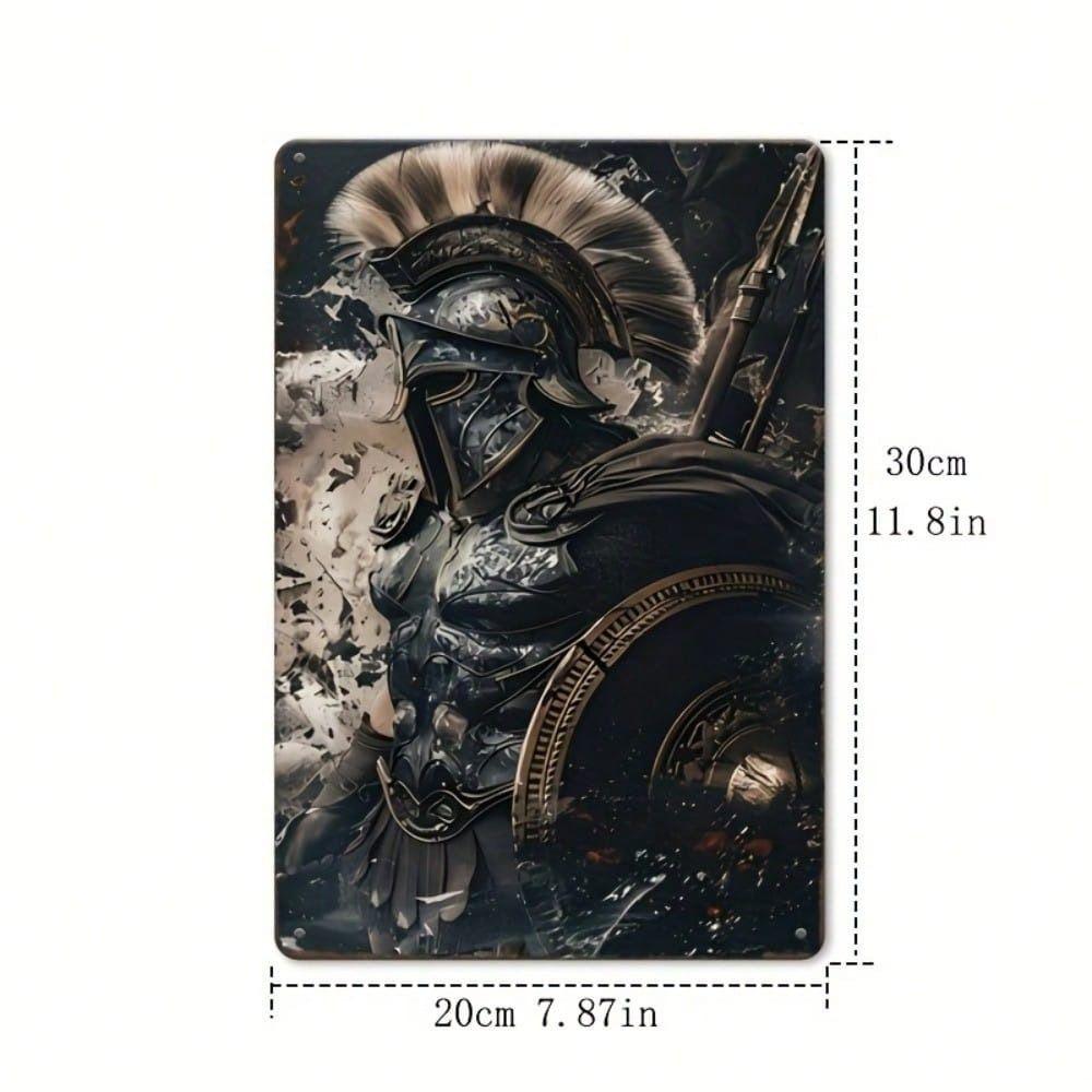 Spartan Warrior Metal Wall Art Vintage Decor 20x30cm