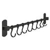 Kitchen Utensil Holder - Joeji's Kitchen - 40 Cm - Black - Aluminum - 8 Movable Hooks