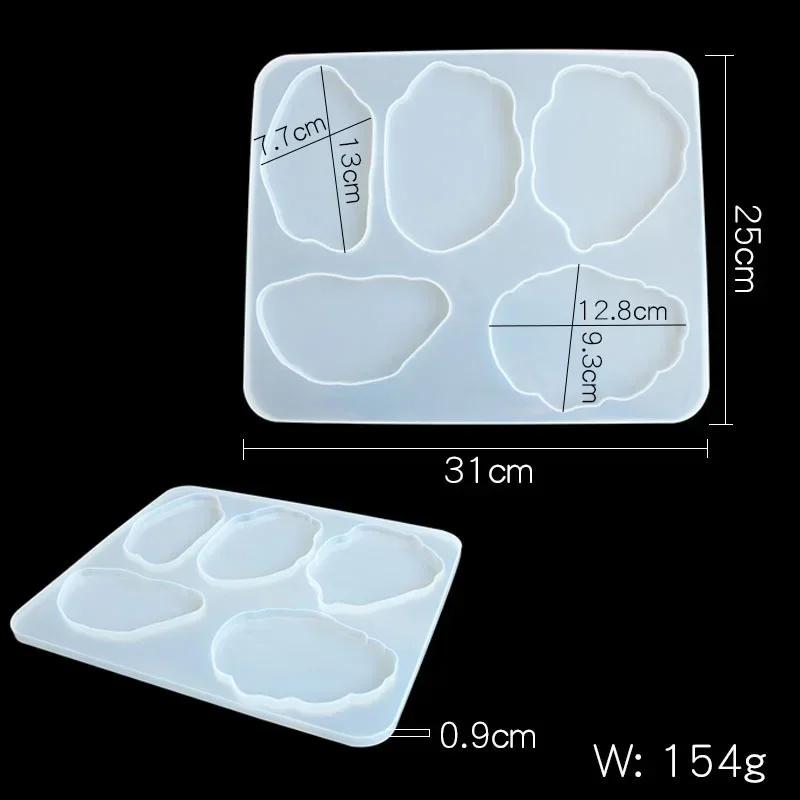 Creative Handmade DIY Crystal Drip Mold Cloud Coaster Mirror Irregular Silicone Mold Resin Jewelry Jewelry Tools Accessories