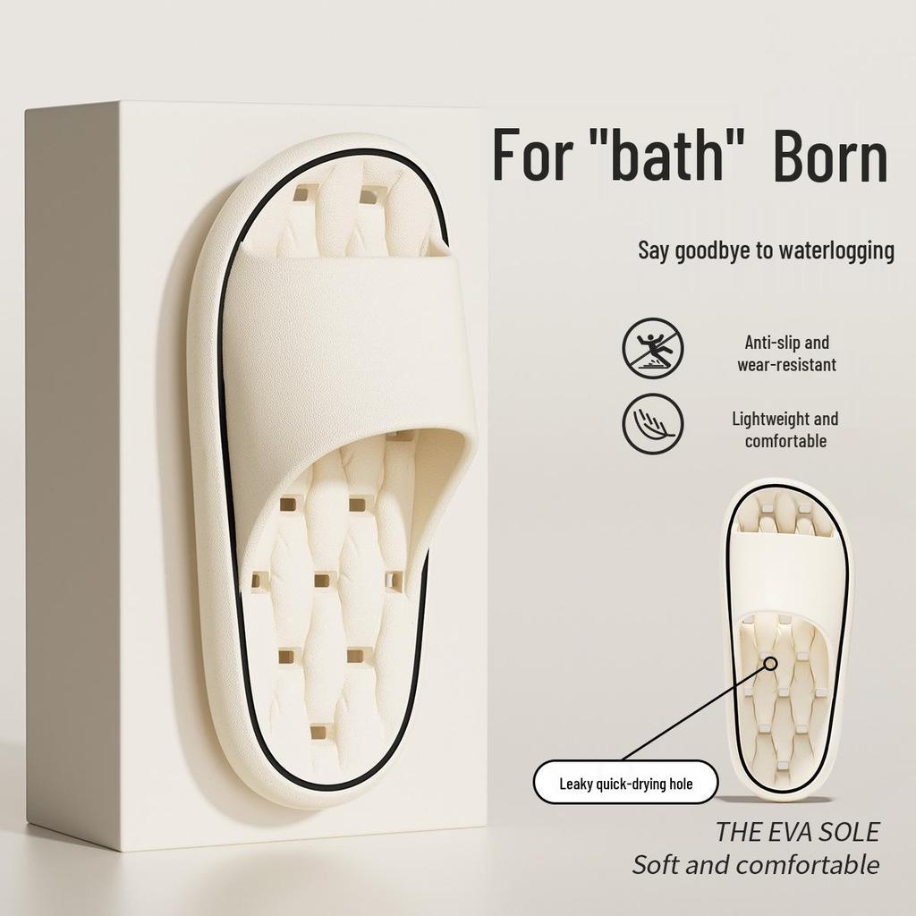 EVA Plus Size Non-Slip Shower Slippers for Men & Women - Hollow, Odor-Free, Indoor/Outdoor Use